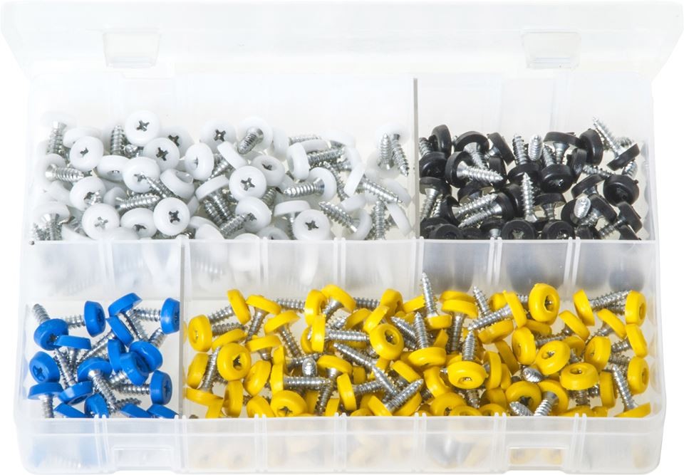 Number Plate Fasteners with Plastic Head - Short
